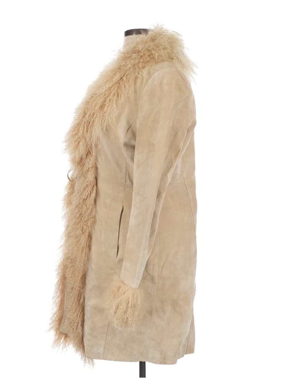 Vintage Raffaelo Beige Suede Leather Penny Lane Afghan Shearling Coat XL Boho - Picture 5 of 9